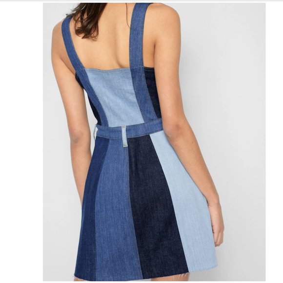 7 For All Mankind Patchwork A Line Dress In Patchwork Found, L NWT - Picture 4 of 10